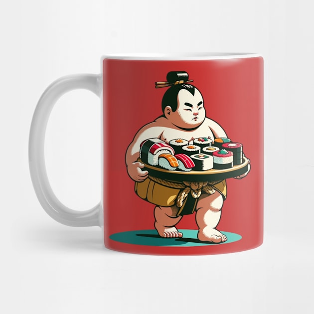 Sumo carrying sushi by Art_Boys